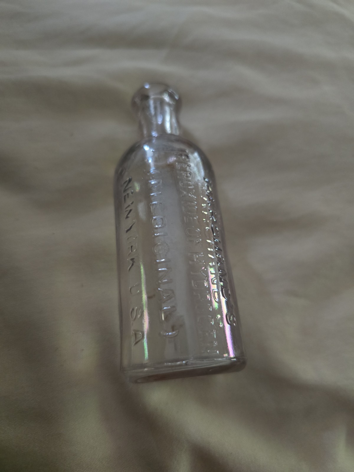 Antique Marchand’s Peroxide of Hydrogen Bottle 5¼” Embossed Medicine Antique Marchand’s Peroxide of Hydrogen Bottle 5¼” Embossed Medicine