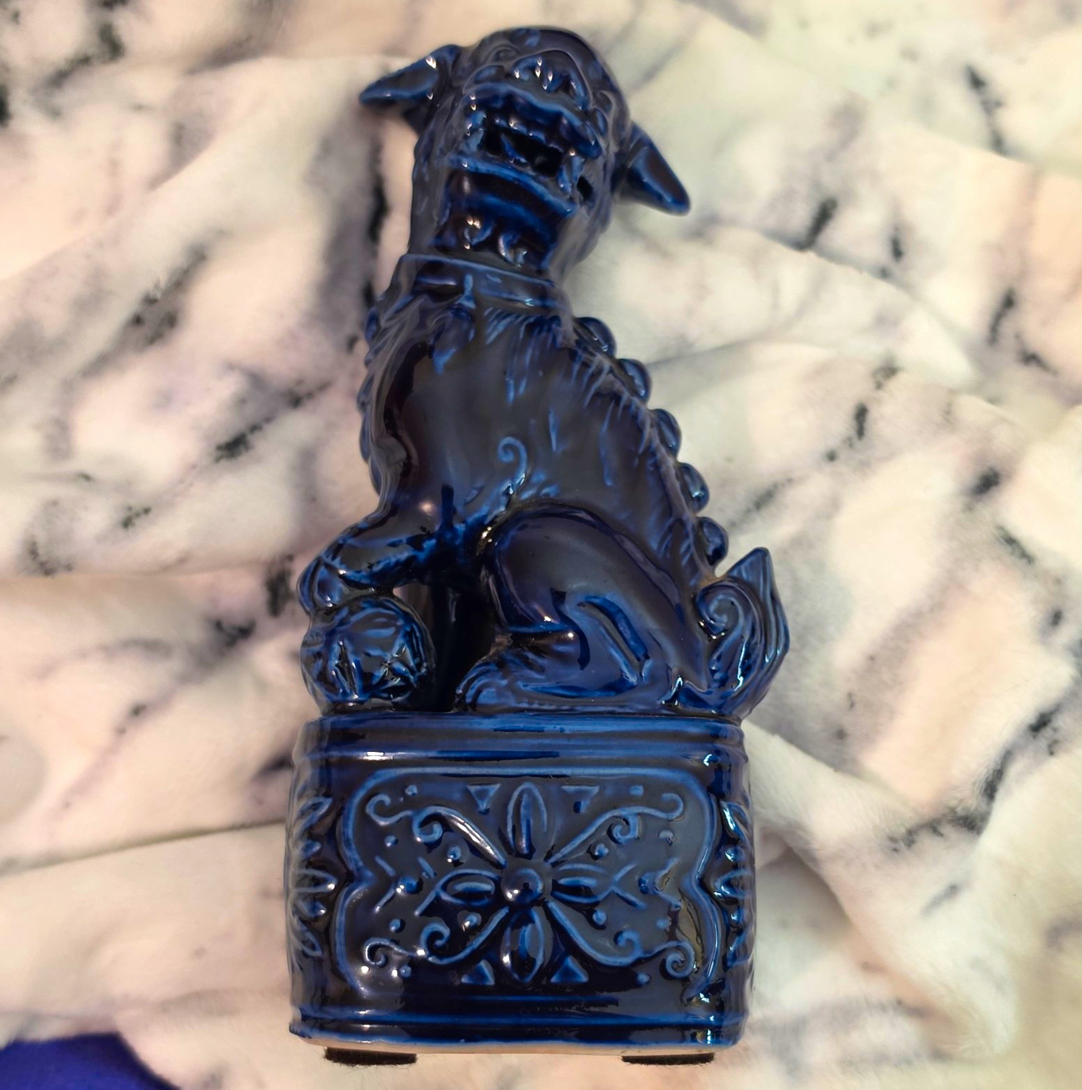 Vintage blue Foo Dog statue Vintage blue Foo Dog statue