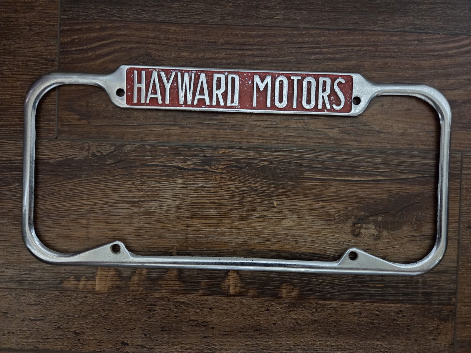 Vintage Rare Hayward Motors Dealer License Plate Frame 40s 50s 14\