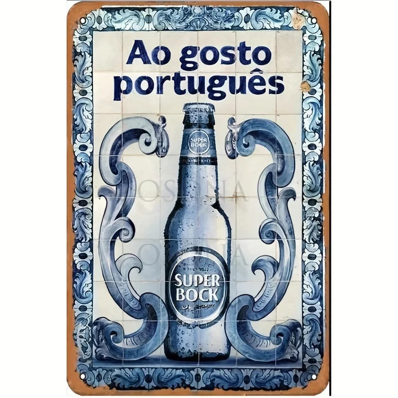 Vintage Portuguese Super Bock Beer Tin Metal Signs Home Décor 8x12 Vintage Portuguese Super Bock Beer Tin Metal Signs Home Décor 8x12