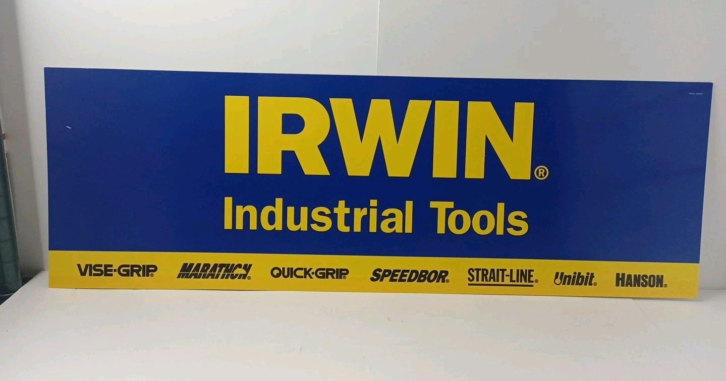 IRWIN Industrial Tools Dealer Sign – Vise Grip RARE Hardware Store Advertising 