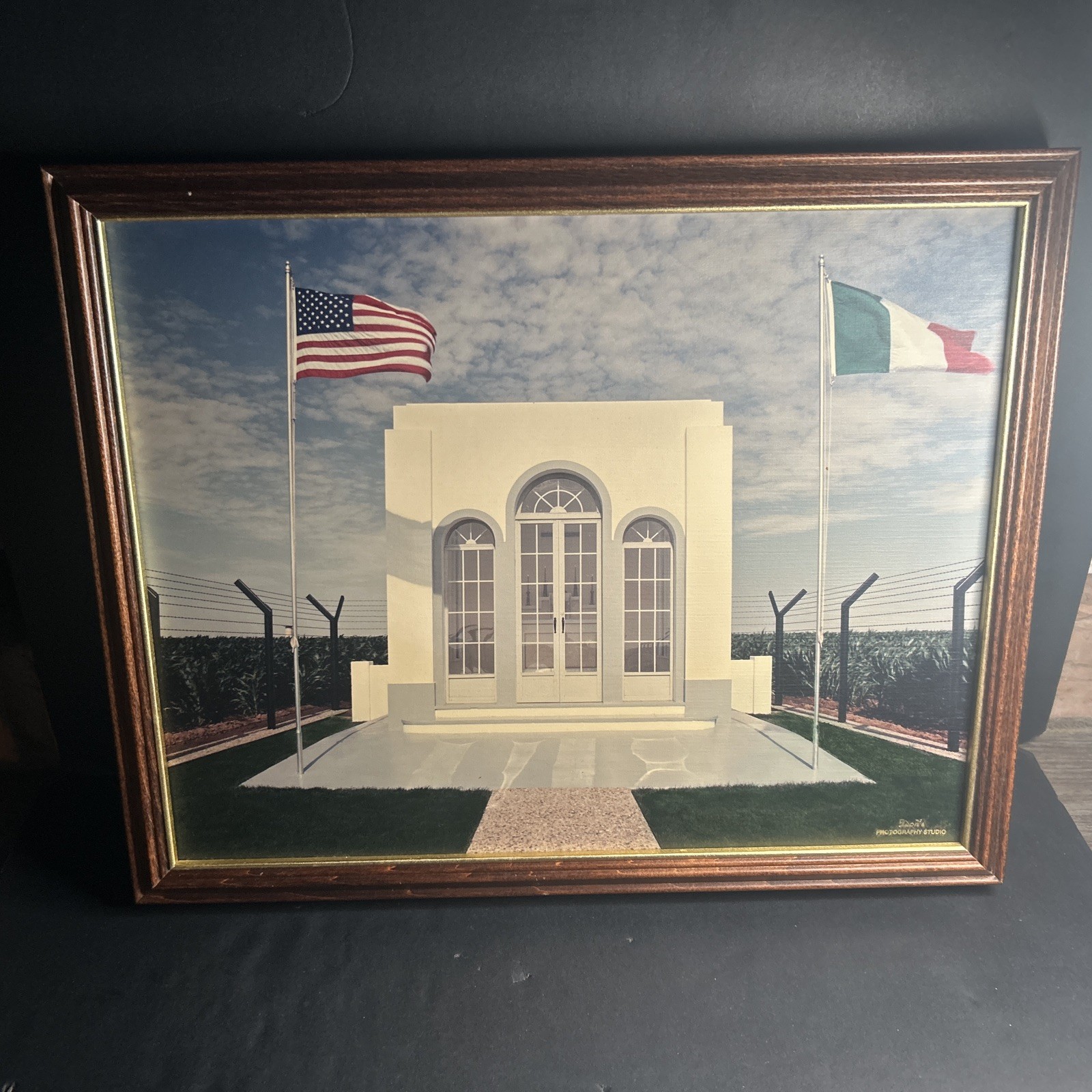 Artwork depicts the historic Italian POW Chapel at Camp Hereford In Hereford Tex Artwork depicts the historic Italian POW Chapel at Camp Hereford In Hereford Tex
