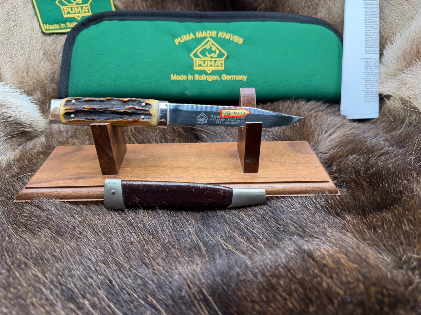 1976 Puma Vintage Bayermesser 3573 Knife With Stag Handles - Mint In Box A3