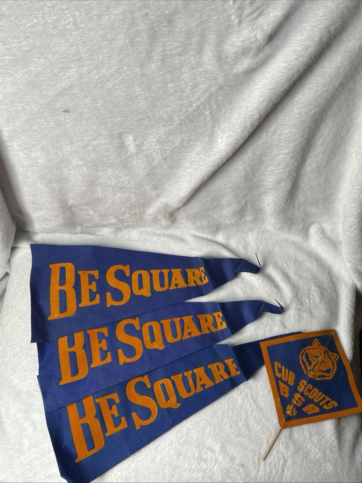 Vintage Cub Scouts BSA Be Square Felt Pennants Flag Lot Boy Scouts 1950s 1960s