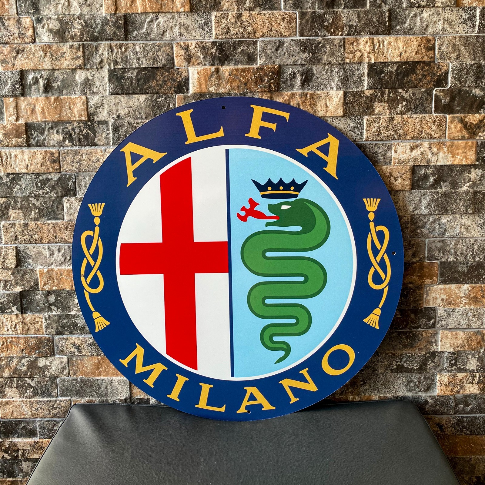 1910 Alfa Romeo Milano Crest – First Logo  Heavy Metal Sign - 19.7\