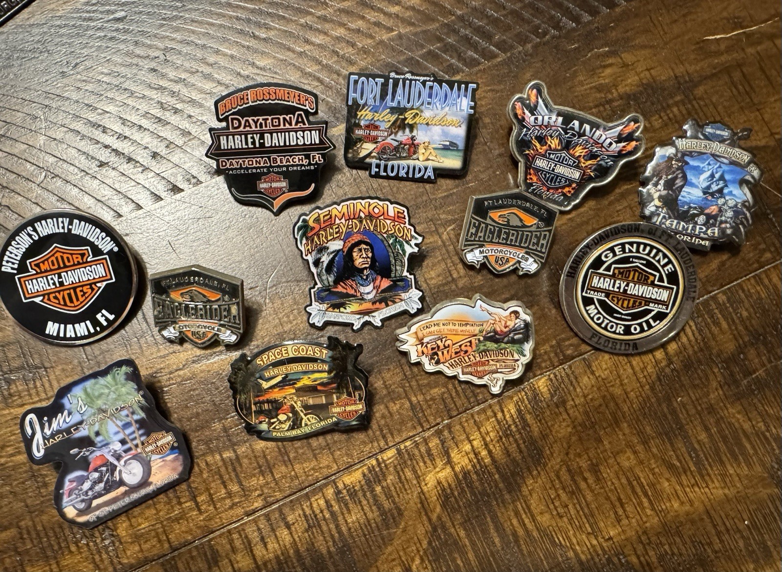 Harley-Davidson Florida Dealer & Location Pin Lot of 12 Daytona Miami Tampa Harley-Davidson Florida Dealer & Location Pin Lot of 12 Daytona Miami Tampa