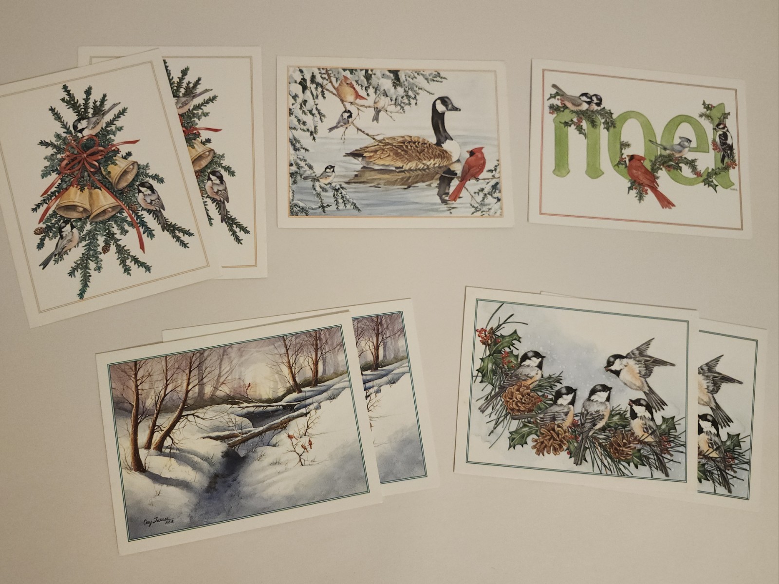 Vintage National Audubon Society Christmas Cards 1996 Unused Lot of 8 Birds