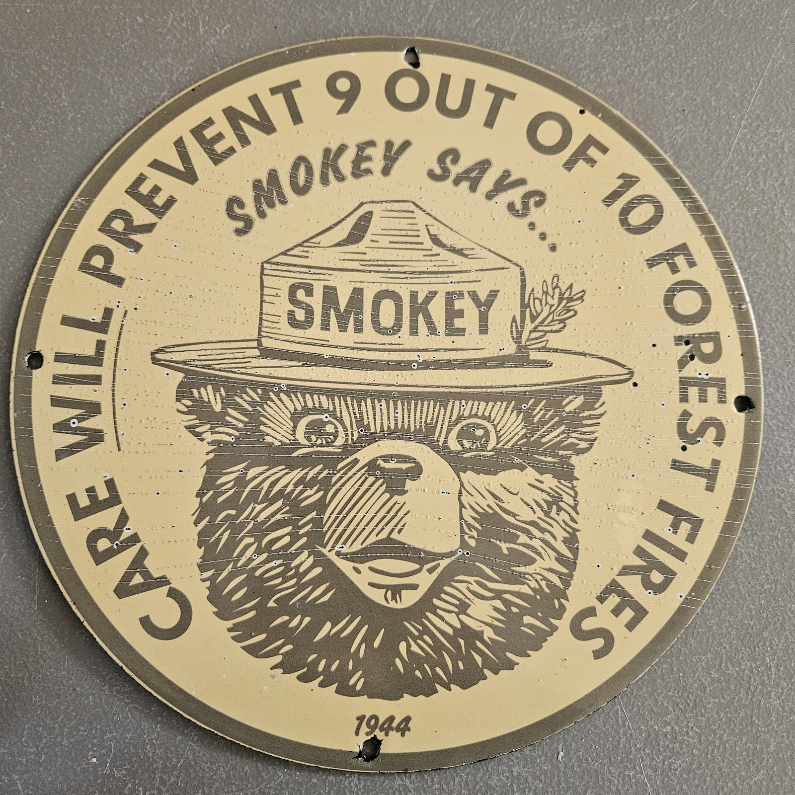 VINTAGE 1944 SMOKEY BEAR SAYS CARE WILL PREVENT 9 OF 10 FIRES 12