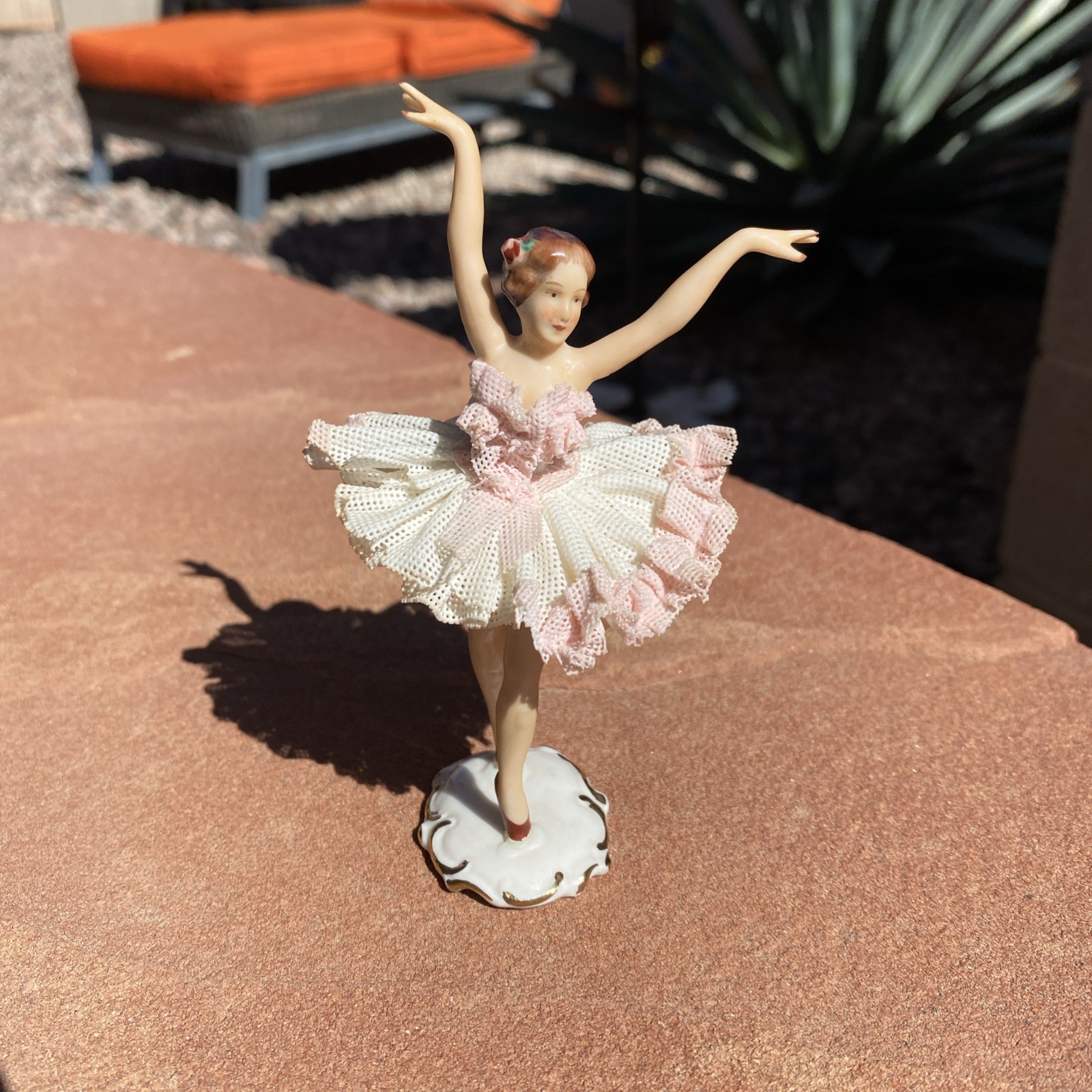 Vintage Dresden Lace Ballerina 5.25 Vintage Dresden Lace Ballerina 5.25