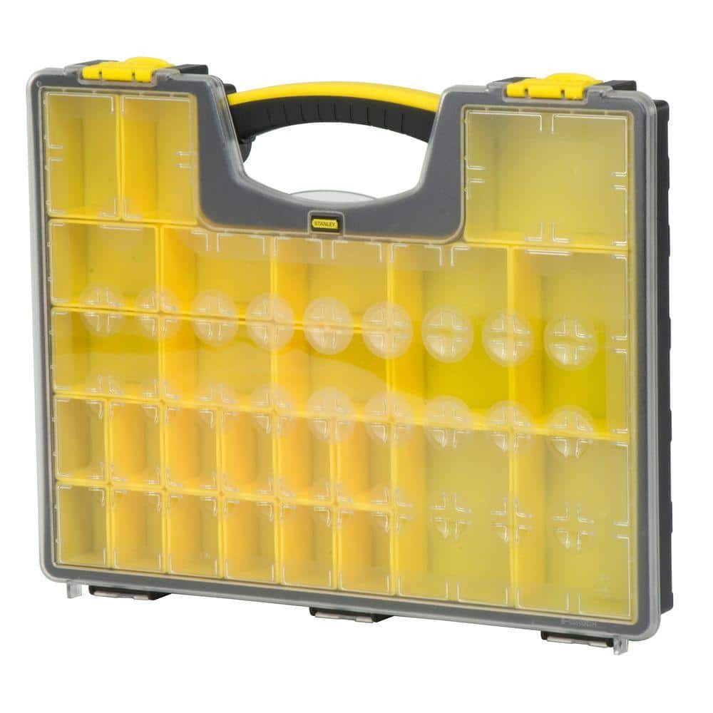 Stanley 25-Compartment Sturdy Shallow Pro Small Parts Organizer Tool Storage Box