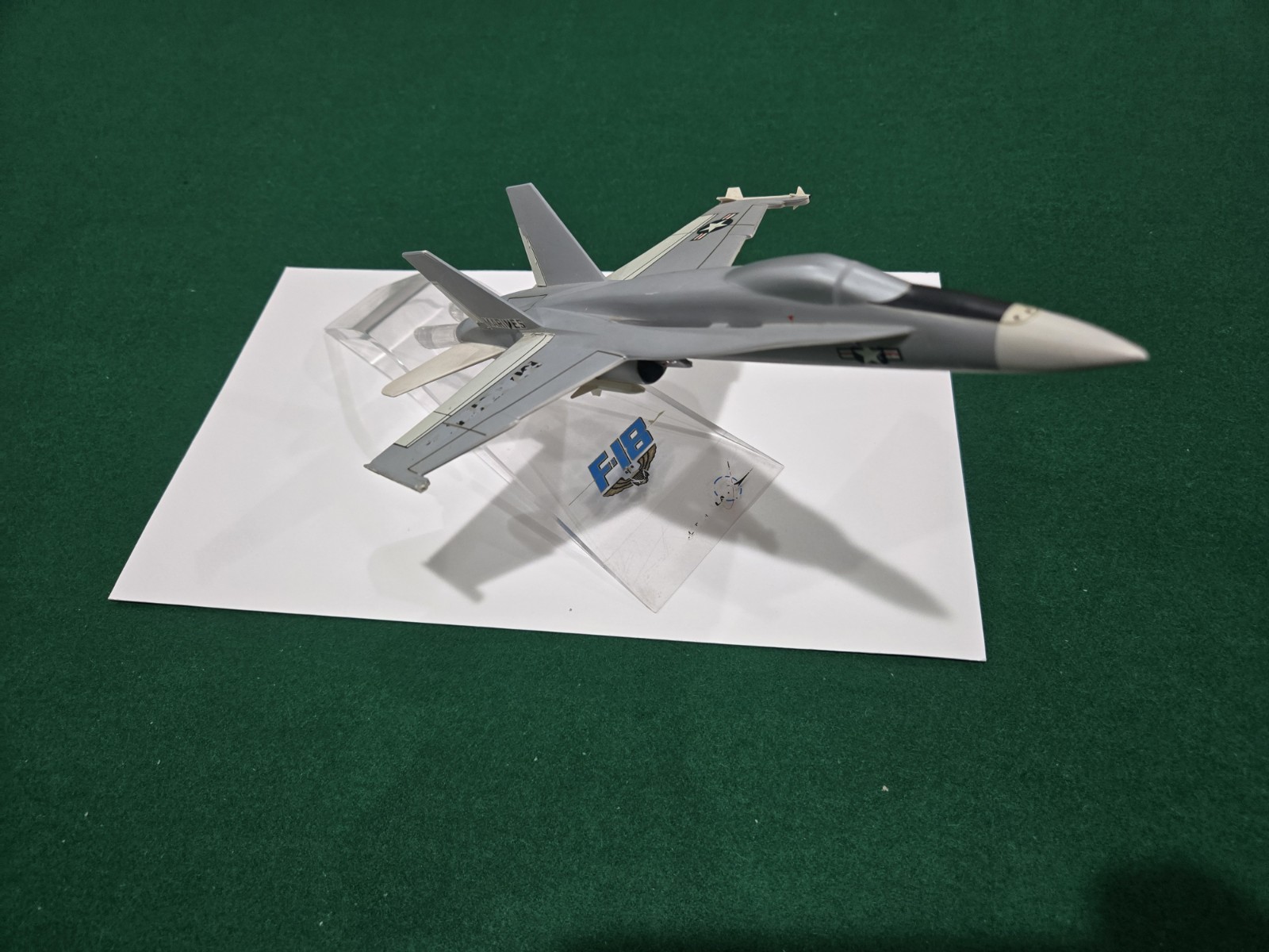 Vintage McDonnell Douglas F-18 Hornet Fighter Jet Promotional Desk Model Stand