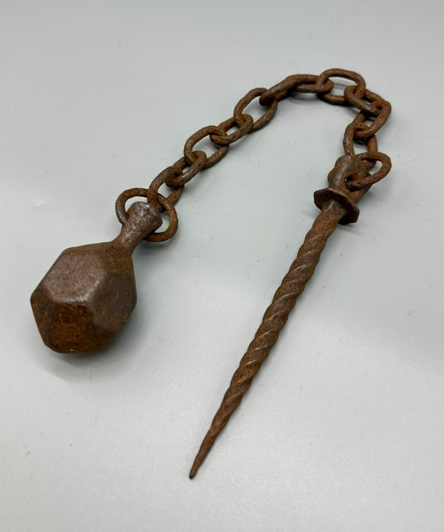 Ancient Iron Mace Kisten Flail War-Flail Viking Kievan Rus Medieval Weapon