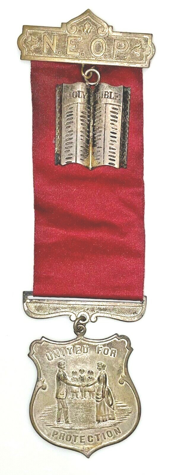 ANTIQUE N.E.O.P. NEW ENGLAND UNITED FOR PROTECTION MEDAL PIN