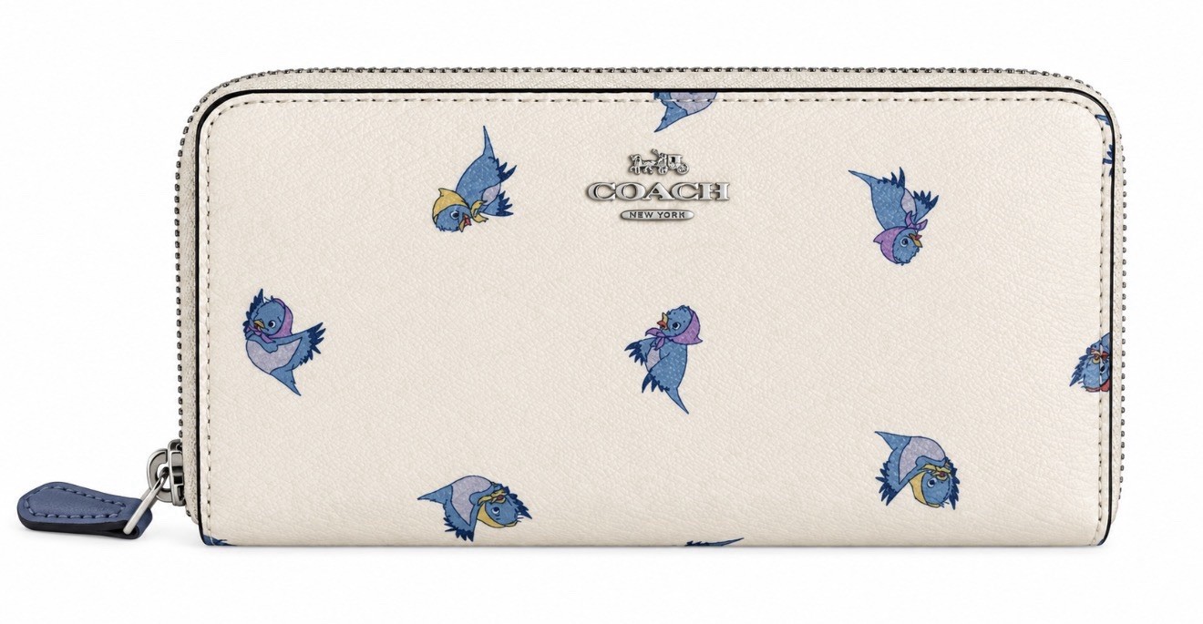 NWT COACH X Disney Cinderella Accordion Zip Wallet With Flying Birds C2893