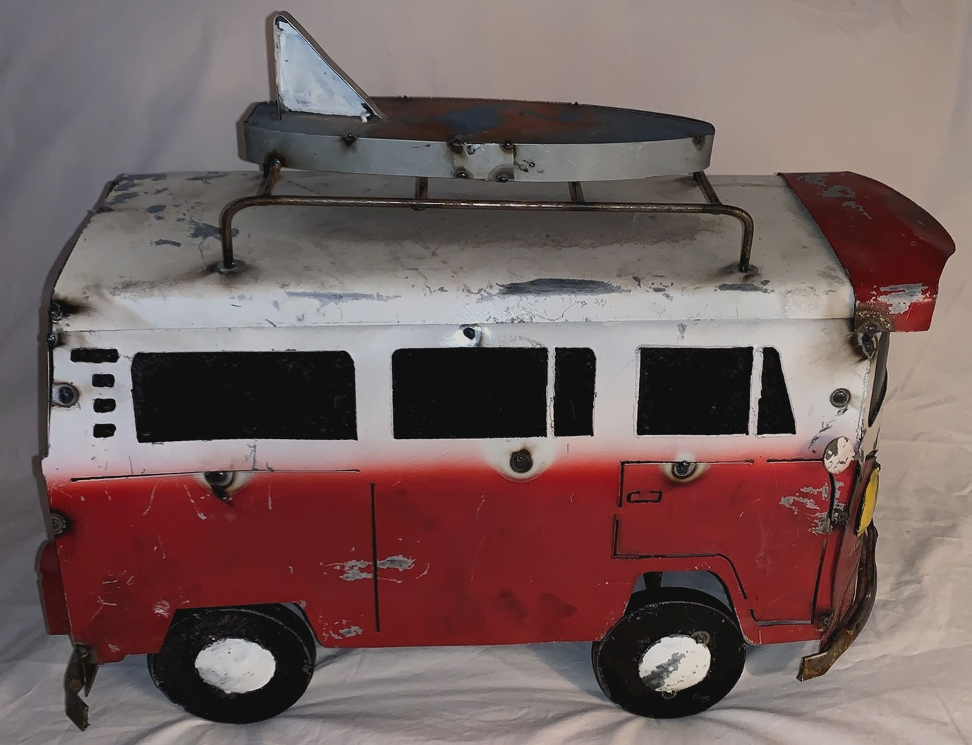 Very Unique Vintage All Metal Folk Art VW Volkswagen Van Bus 19\ Very Unique Vintage All Metal Folk Art VW Volkswagen Van Bus 19\