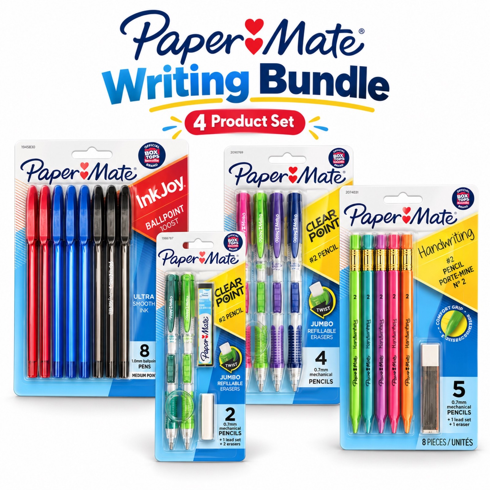 Paper Mate Writing Bundle 8 InkJoy Pens 6 Clear Point Pencils 5 Lead Set 4 PACK Paper Mate Writing Bundle 8 InkJoy Pens 6 Clear Point Pencils 5 Lead Set 4 PACK
