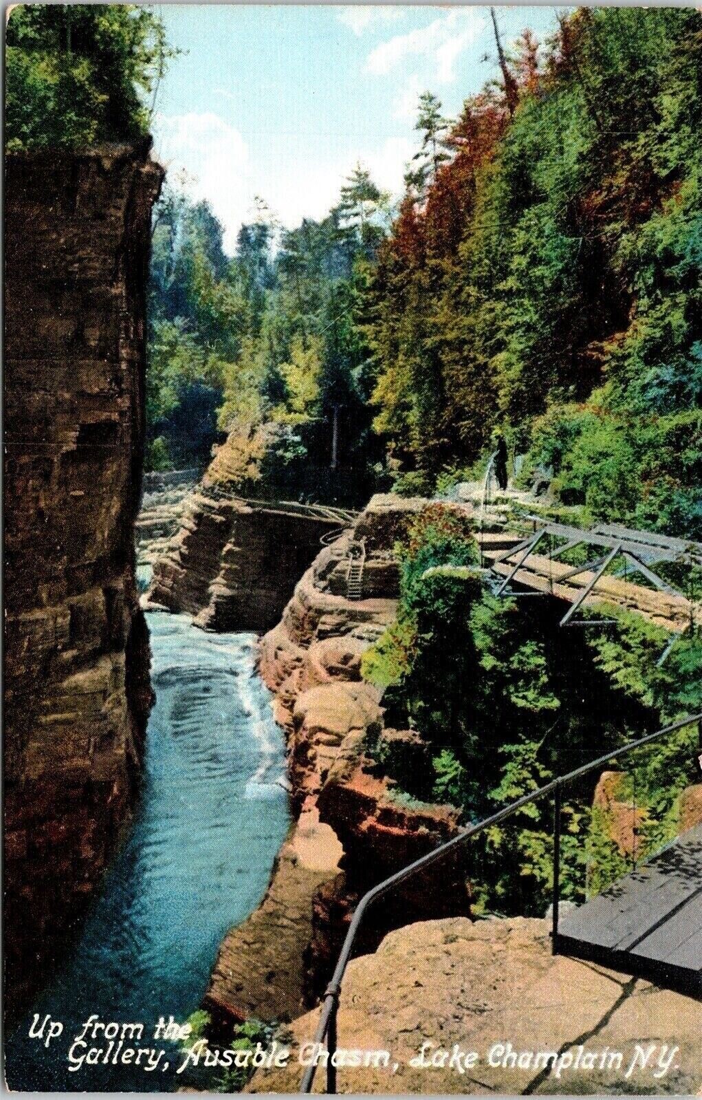 Gallery Ausable Chasm Lake Champlain New York Ny Divided Back Unposted Postcard