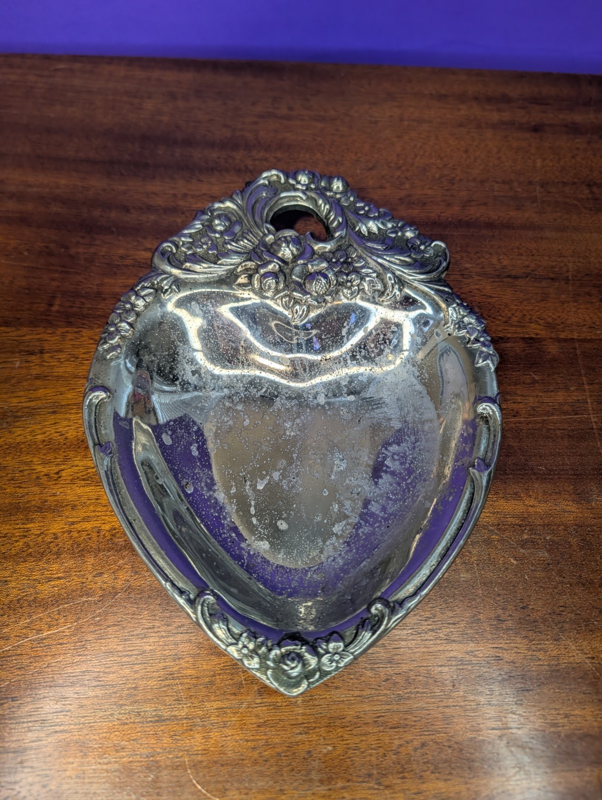 Vintage Silverplate Trinket Dish Heart Shaped Ornate Made In Italy By Leonard Vintage Silverplate Trinket Dish Heart Shaped Ornate Made In Italy By Leonard