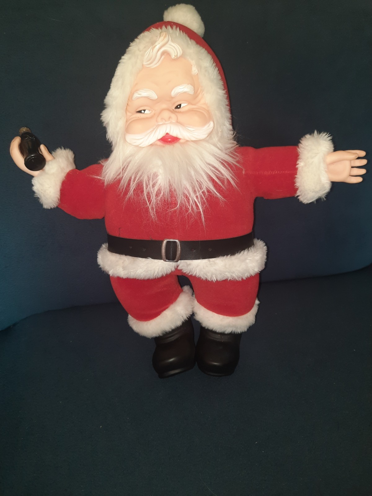 Vintage 1988 Coca Cola Plastic Face Santa Plush Doll Goldsmith Francesca & Co Vintage 1988 Coca Cola Plastic Face Santa Plush Doll Goldsmith Francesca & Co