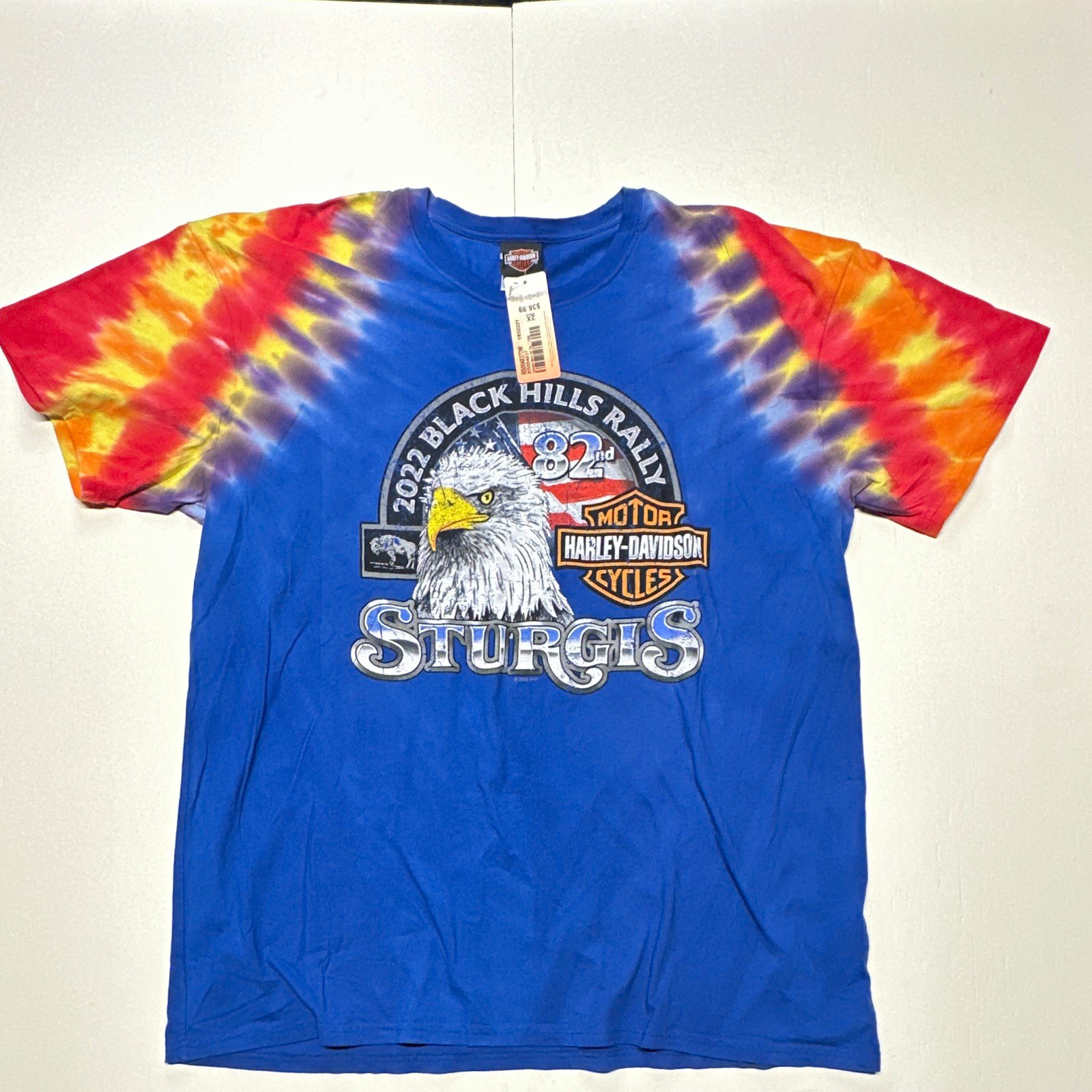 Harley-Davidson Sturgis 2022 Black Hills Rally Tie-Dye T-Shirt Size 2XL