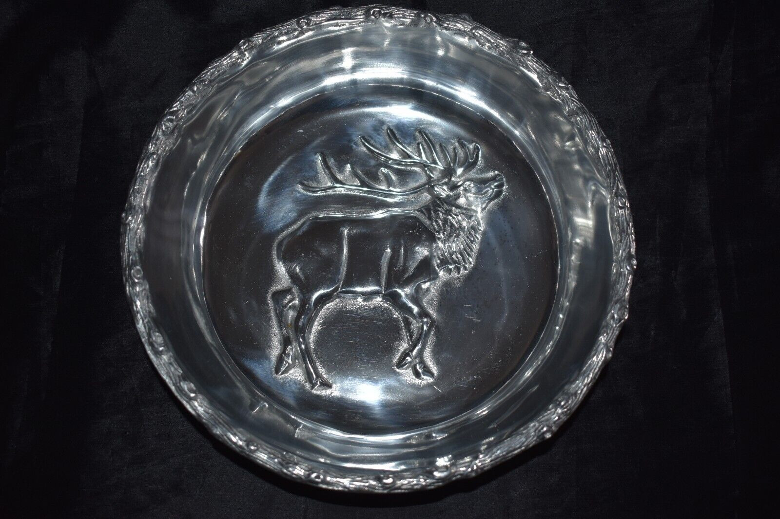 Vintage MARIPOSA Brillante  Cast Aluminum Bowl with Elk  Mexico