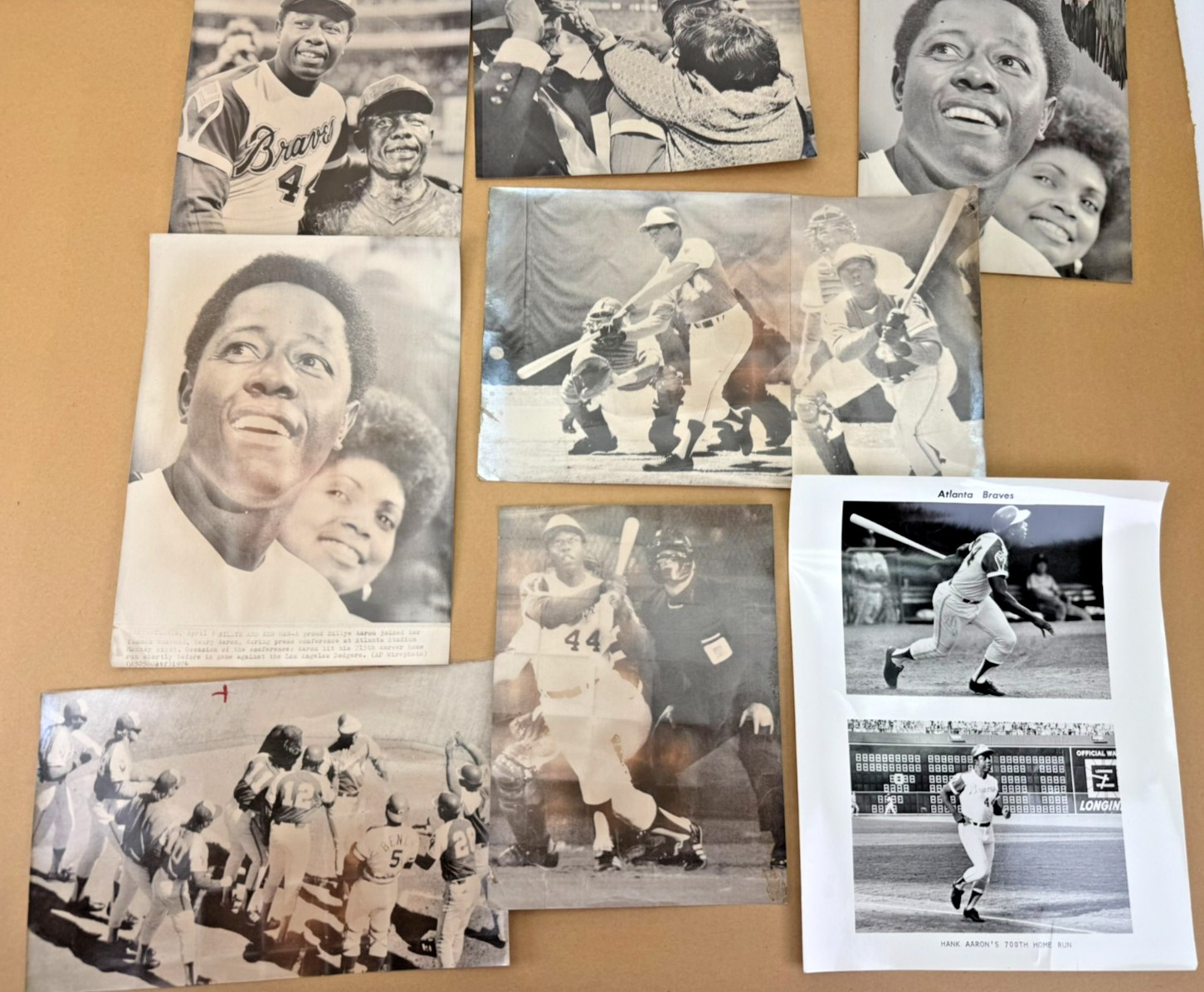 Hank Aaron Press Photo Proof Lot Baseball Home Run Billye Teammates Bust 1974 Hank Aaron Press Photo Proof Lot Baseball Home Run Billye Teammates Bust 1974