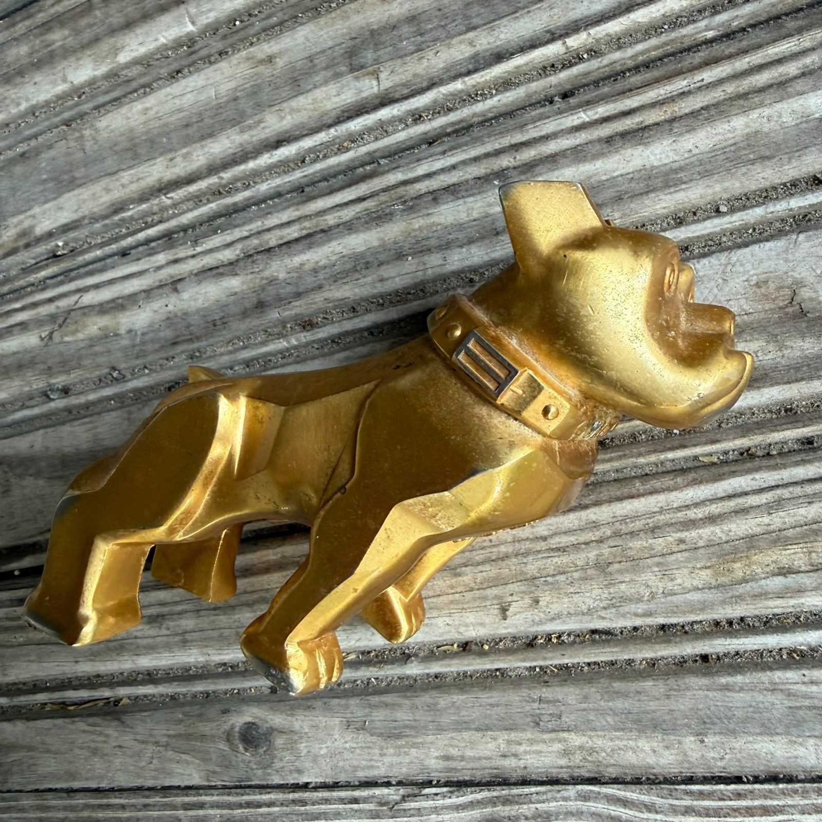 Vtg 1968-79 Mack Truck Gold Plated Bulldog Hood Ornament Pat 87931 24oz Mascot Vtg 1968-79 Mack Truck Gold Plated Bulldog Hood Ornament Pat 87931 24oz Mascot