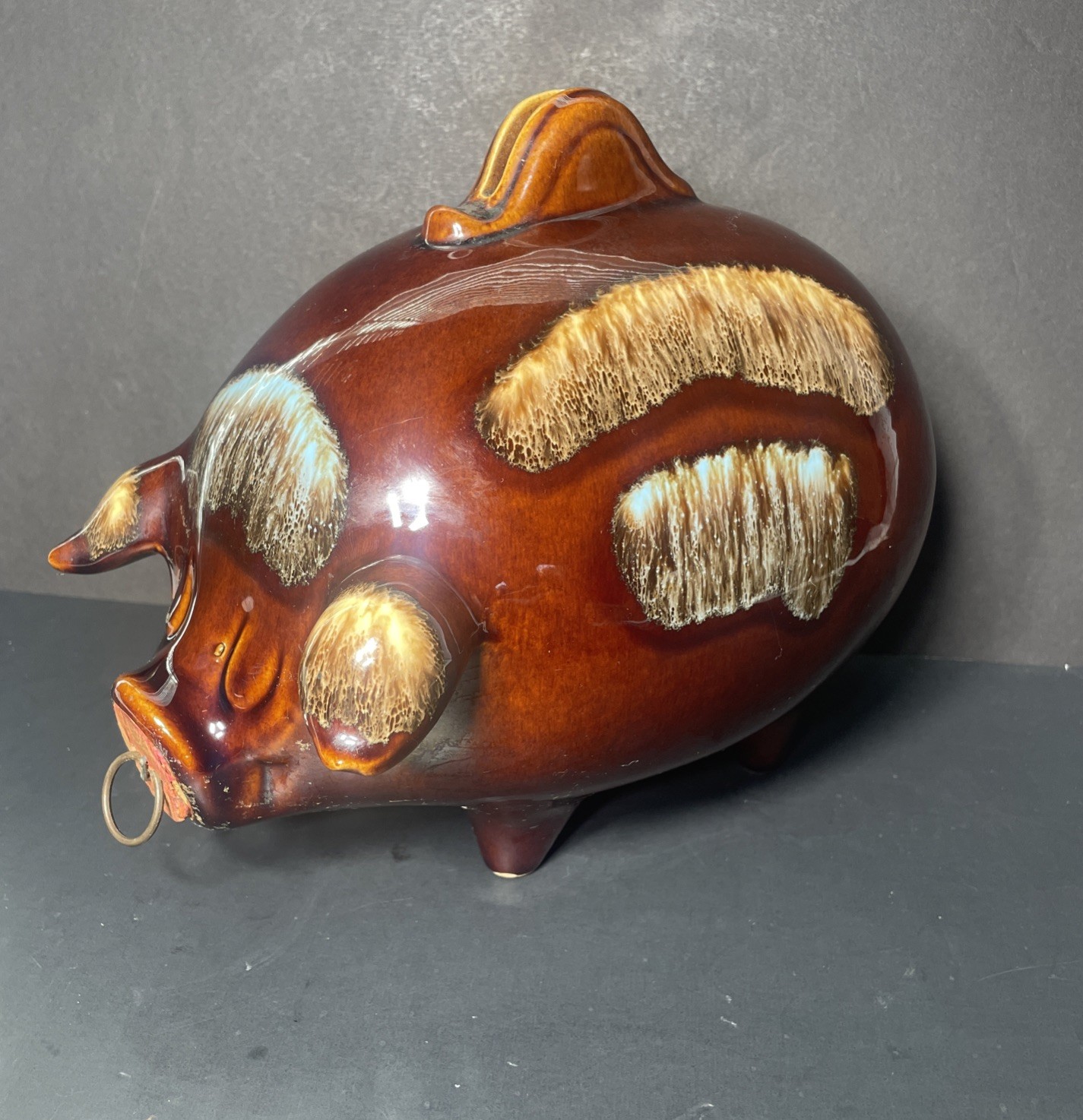 Vintage Hull Pottery #197 Pig Piggy Bank Smiling \
