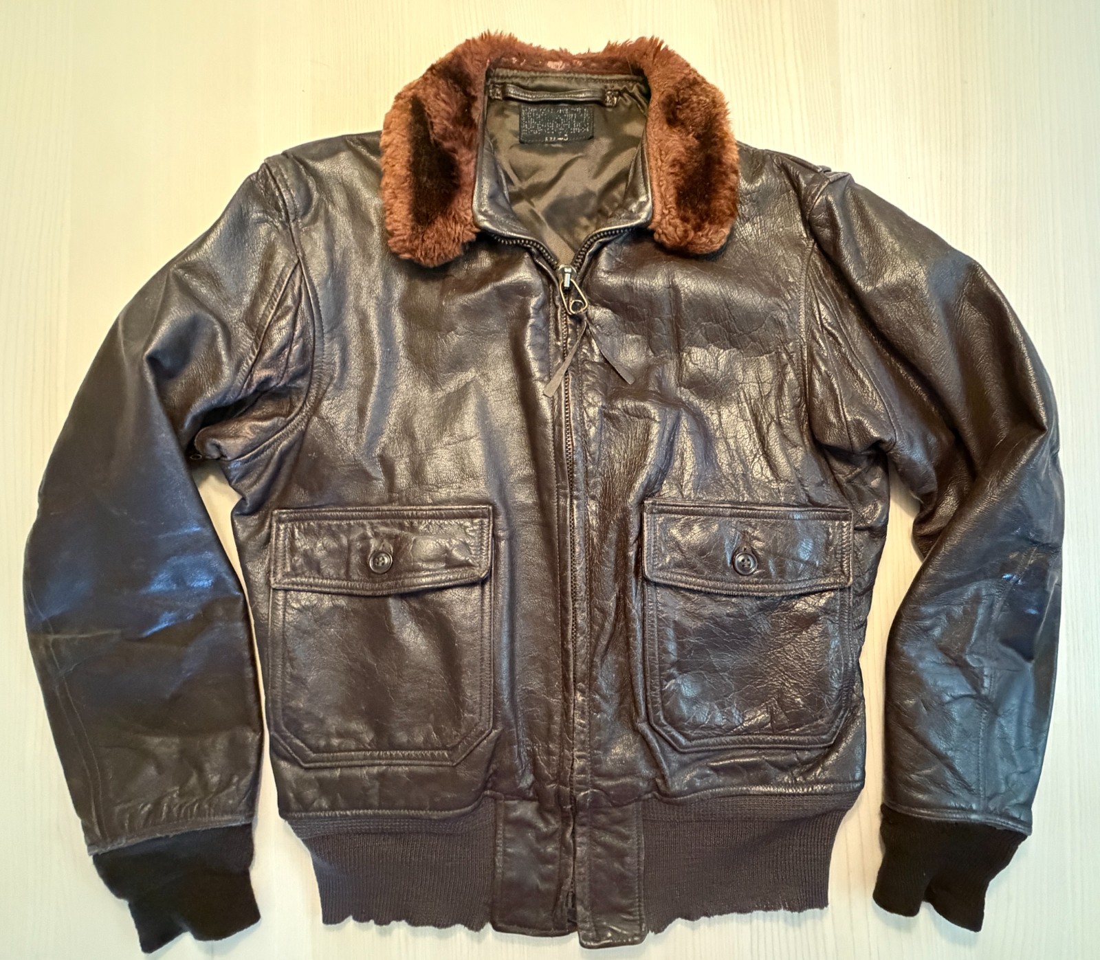 Vintage 60\'s USN G-1 Flight Jacket Ralph Edwards MIL-J-7823 B Size 40 Navy