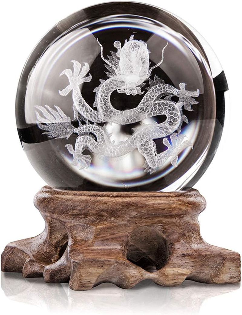 HDCRYSTALGIFTS 3D Inner Carved Dragon Crystal Ball Paperweight 60Mm Glass Ball O HDCRYSTALGIFTS 3D Inner Carved Dragon Crystal Ball Paperweight 60Mm Glass Ball O