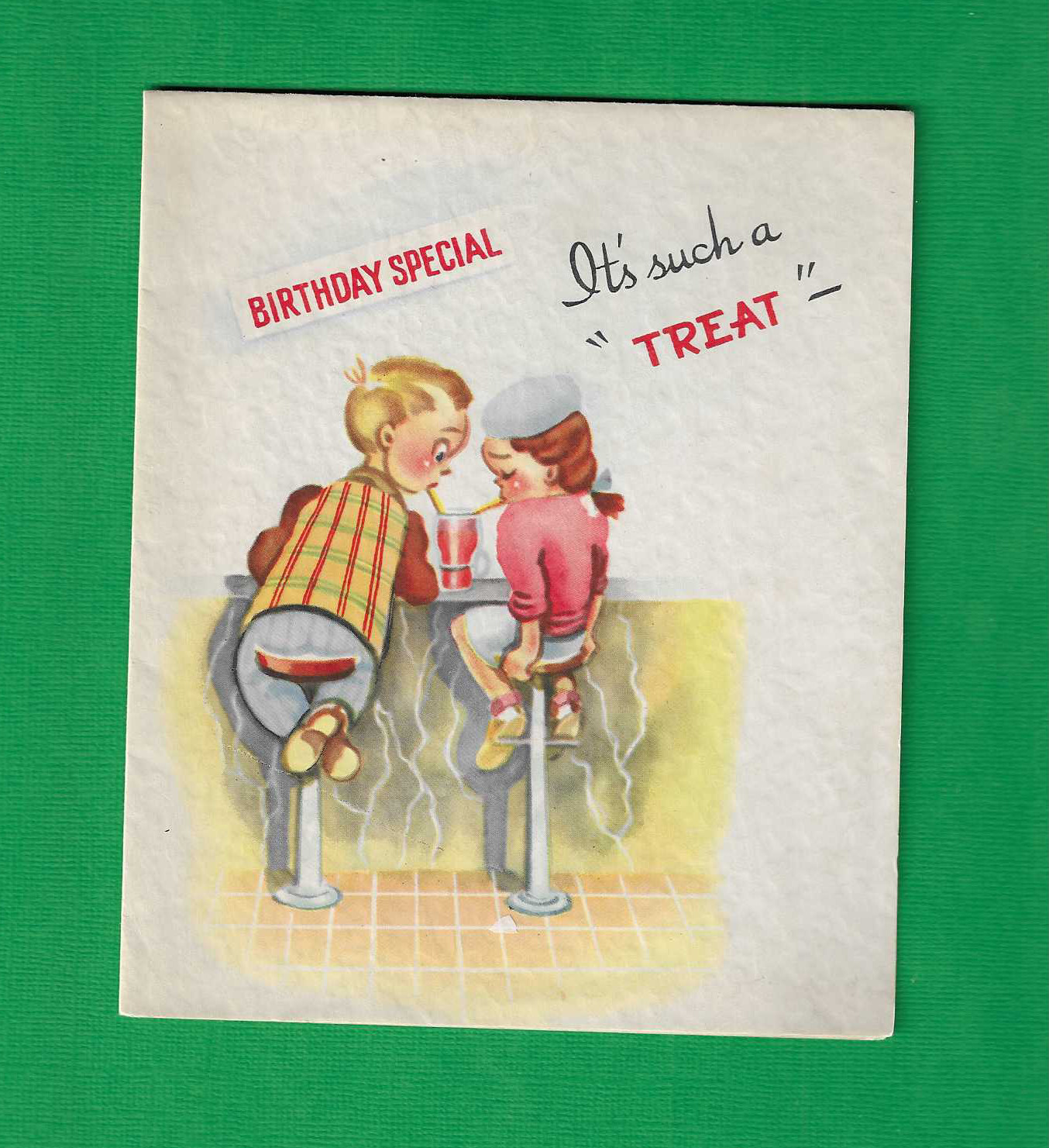 vintage Betsy Ross Greeting BIRTHDAY SPECIAL TREAT PEACHY Card Husband & Wife