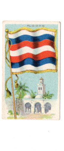 1910-11 T59 Flags of All Nations, ALGIERS, Sub Rosa Cigarros Back, Card #1