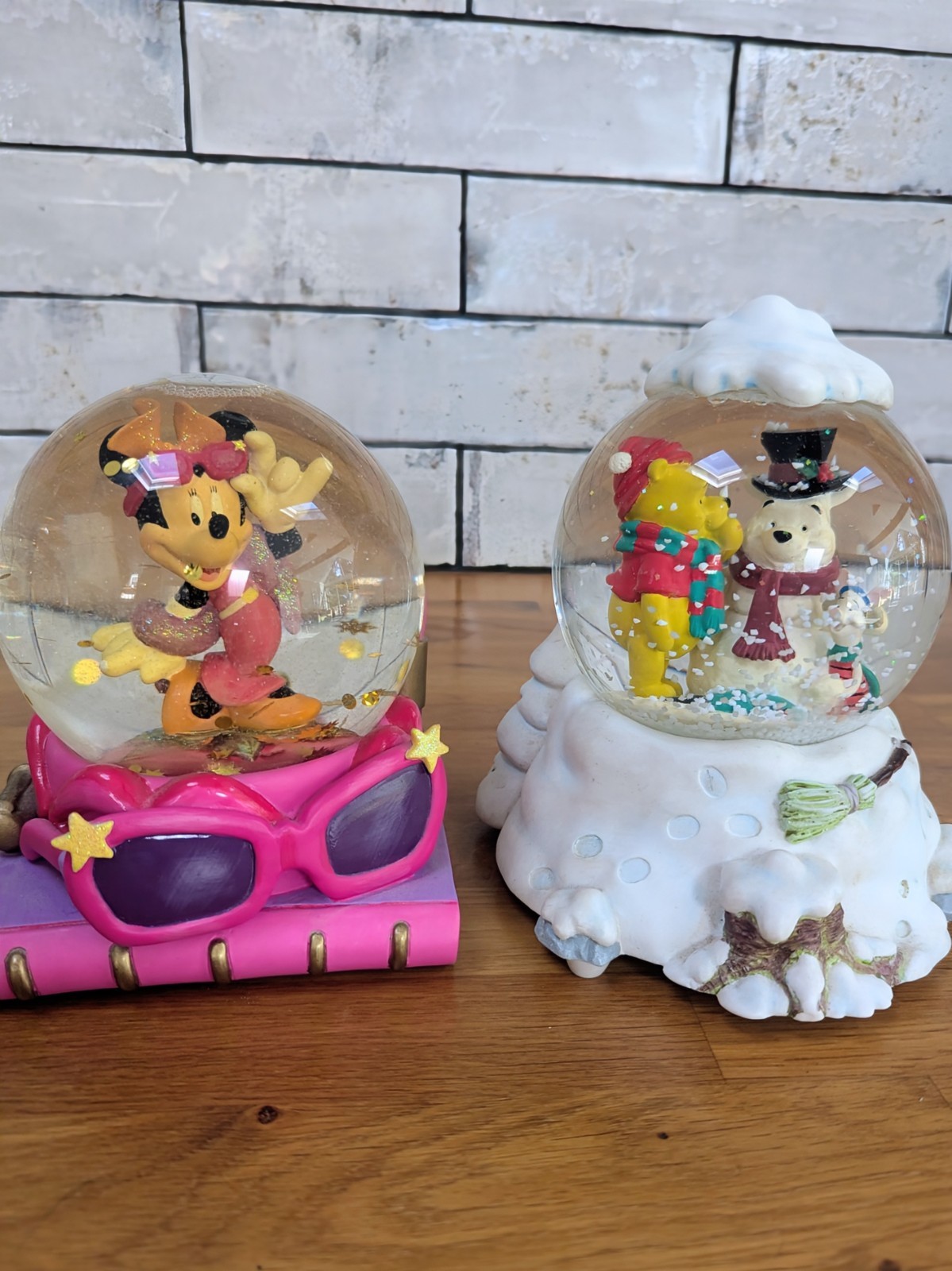 2 Very Rare & Collectable Vintage Disney Snow Globes . Excellent Condition
