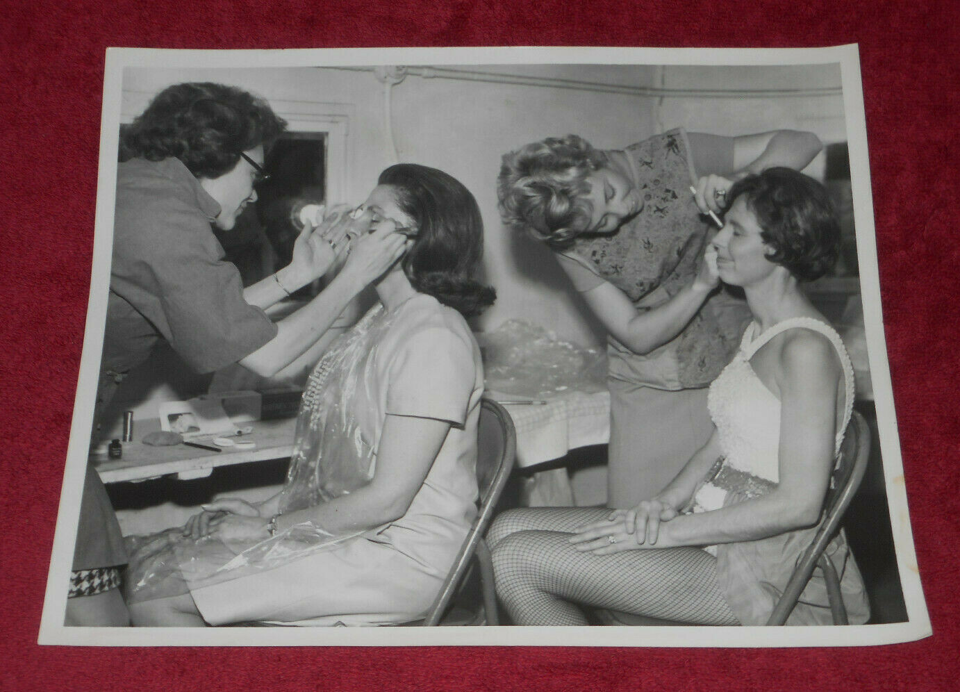 1969 Press Photo Seattle Junior League Follies Actresses Makeup Moore Theater WA