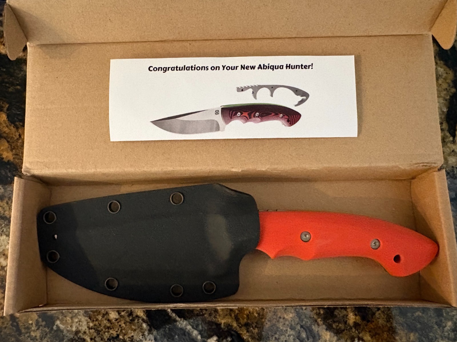 Klecker Knives Abiqua Hunter w/ Gut-hook Orange Fixed blade Knife DK-151-GO