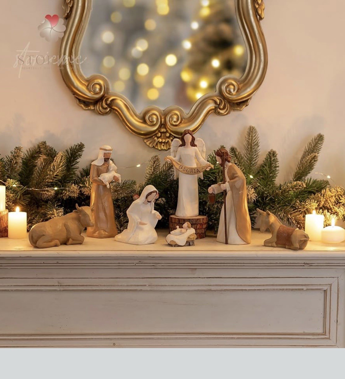 Christmas Nativity Set Indoor: 8-Piece 7.56 Inches Religious Resin Figurines