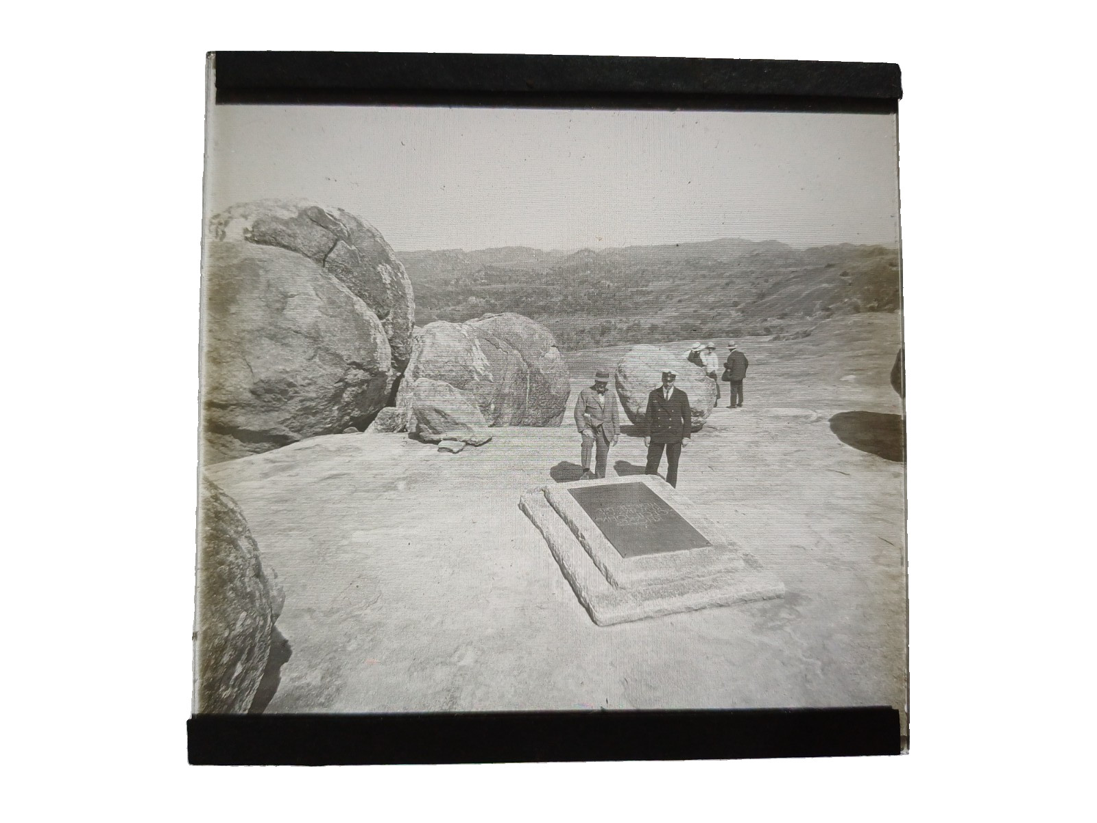 Rare Vintage Kearton Expedition Glass Magic Lantern Slide — Cecil Rhodes Grave
