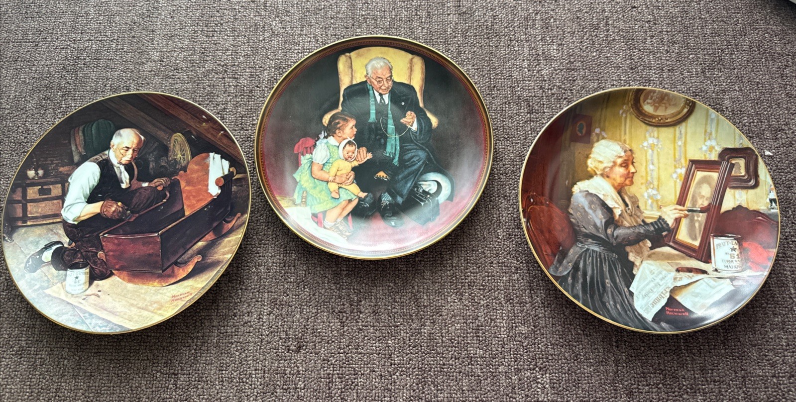 Platos Decorativos Vintage De Porcelana Del Artista Edwin M. Knowles Combo De 3 Platos Decorativos Vintage De Porcelana Del Artista Edwin M. Knowles Combo De 3