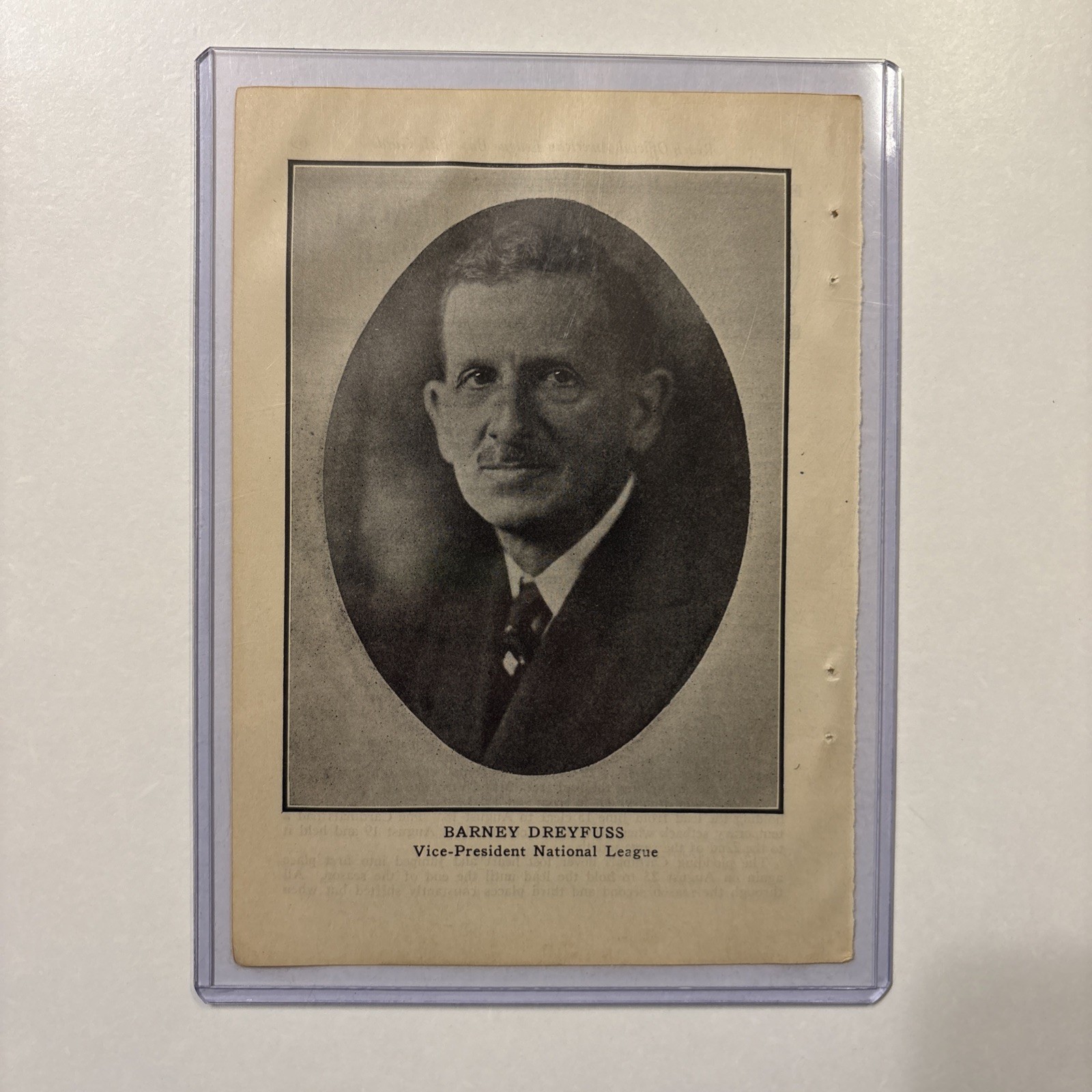 1928 Barney Dreyfuss Vice-President National League Picture Antique Baseball