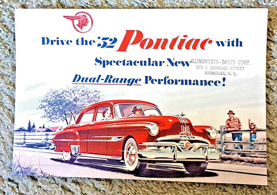 Original 1952 Pontiac Dual Range Performance Brochure Original 1952 Pontiac Dual Range Performance Brochure