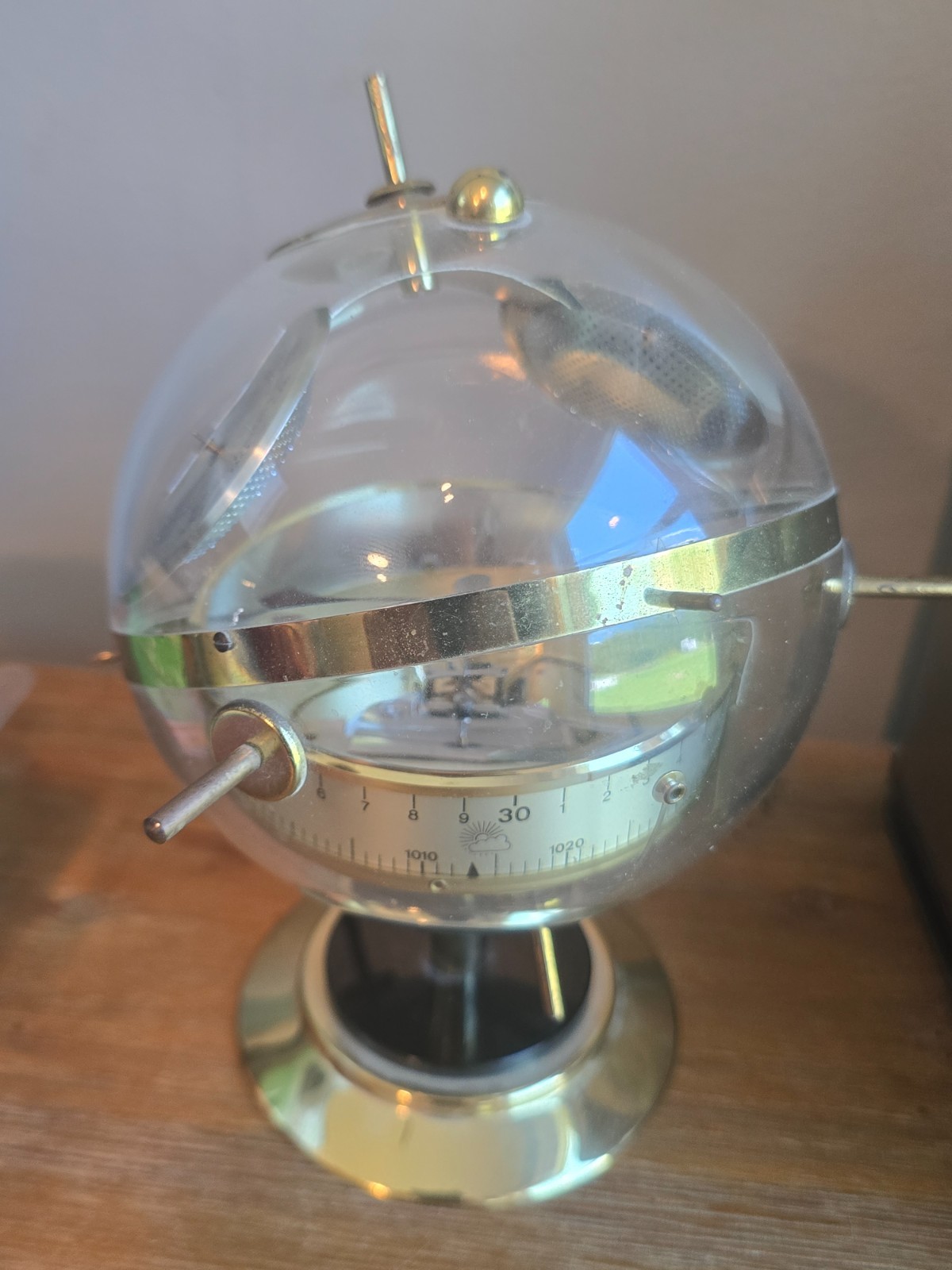 Vintage Huger BGM Sputnik Weather Station West Germany MCM Globe Barometer Read Vintage Huger BGM Sputnik Weather Station West Germany MCM Globe Barometer Read