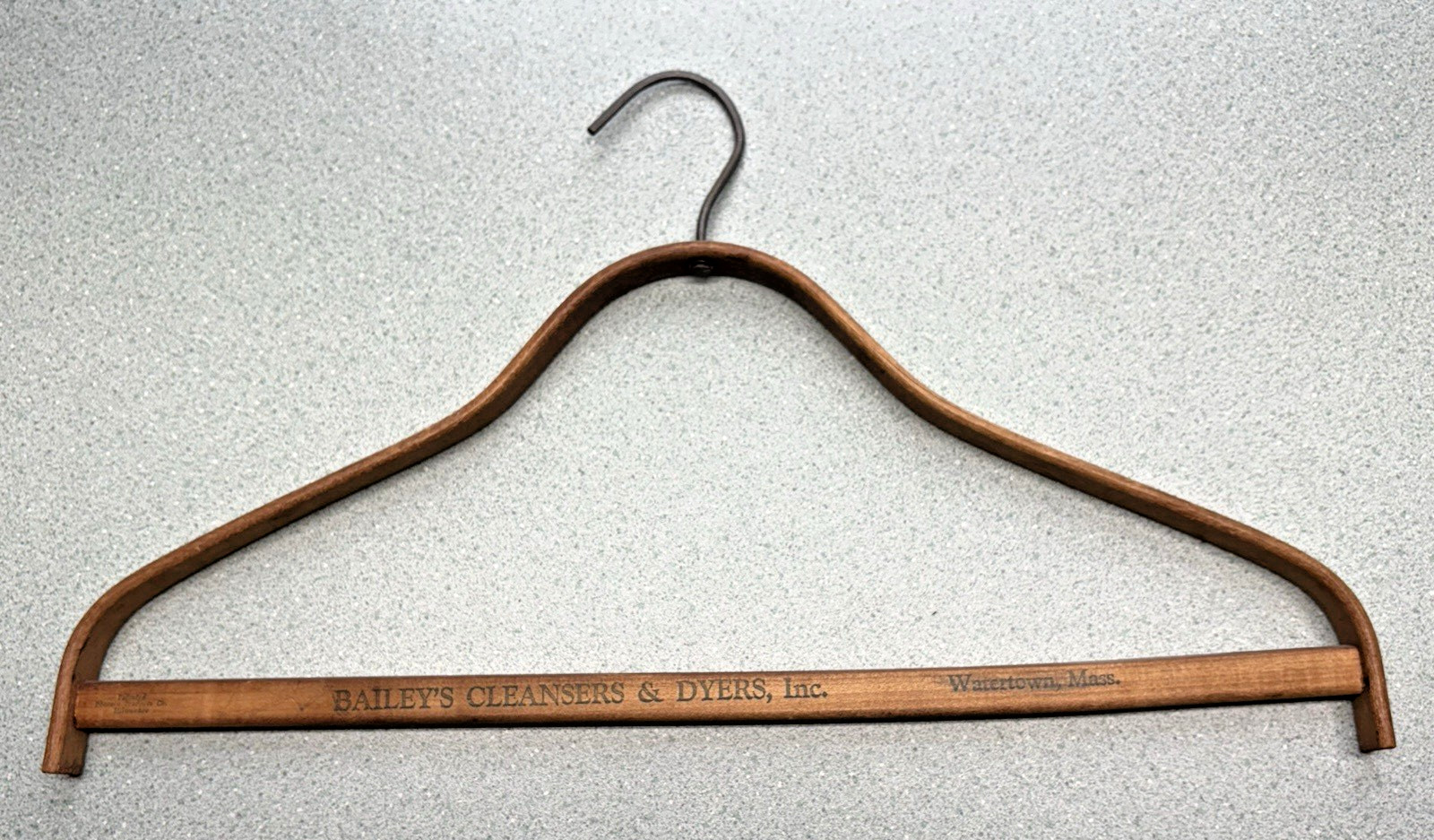 1890's Wooden Advertising Coat Hanger RARE Bailey's Cleansers Watertown, Mass. 1890's Wooden Advertising Coat Hanger RARE Bailey's Cleansers Watertown, Mass.