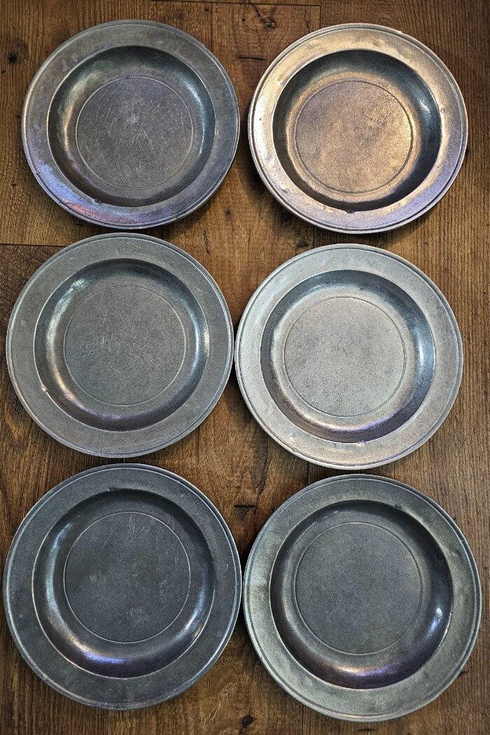 Vintage Wilton Pewter Dinner Plates Set Of 6 Columbia, PA