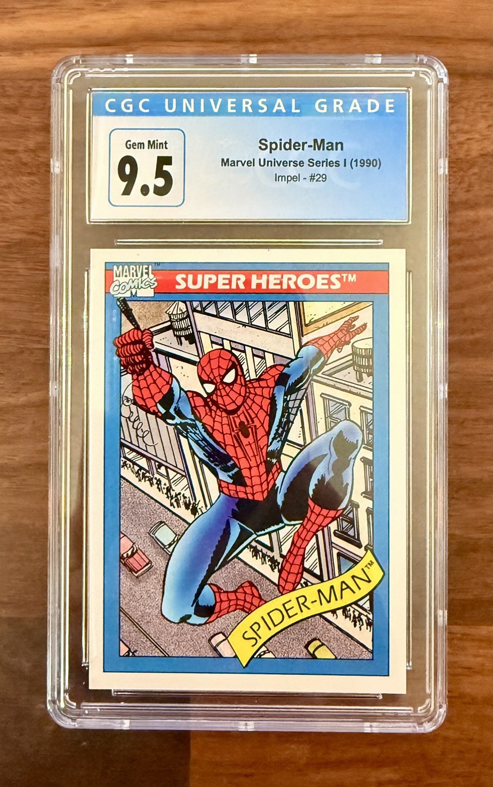 1990 MARVEL UNIVERSE #29 SPIDER-MAN CGC 9.5 GEM MINT 10 1990 MARVEL UNIVERSE #29 SPIDER-MAN CGC 9.5 GEM MINT 10