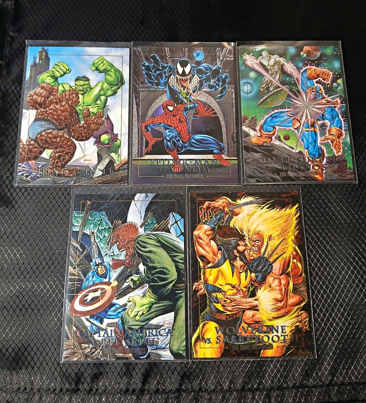SkyBox 1992 Marvel Masterpieces 5-Card Lot Of Special Battle Cards Mintcondition