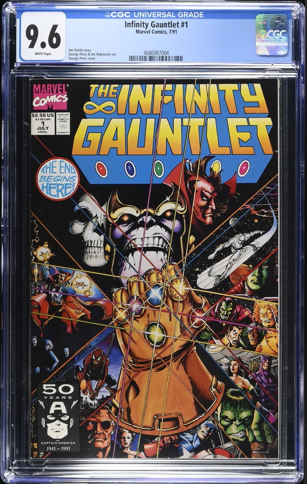 The Infinity Gauntlet #1 CGC 9.6 The Infinity Gauntlet #1 CGC 9.6