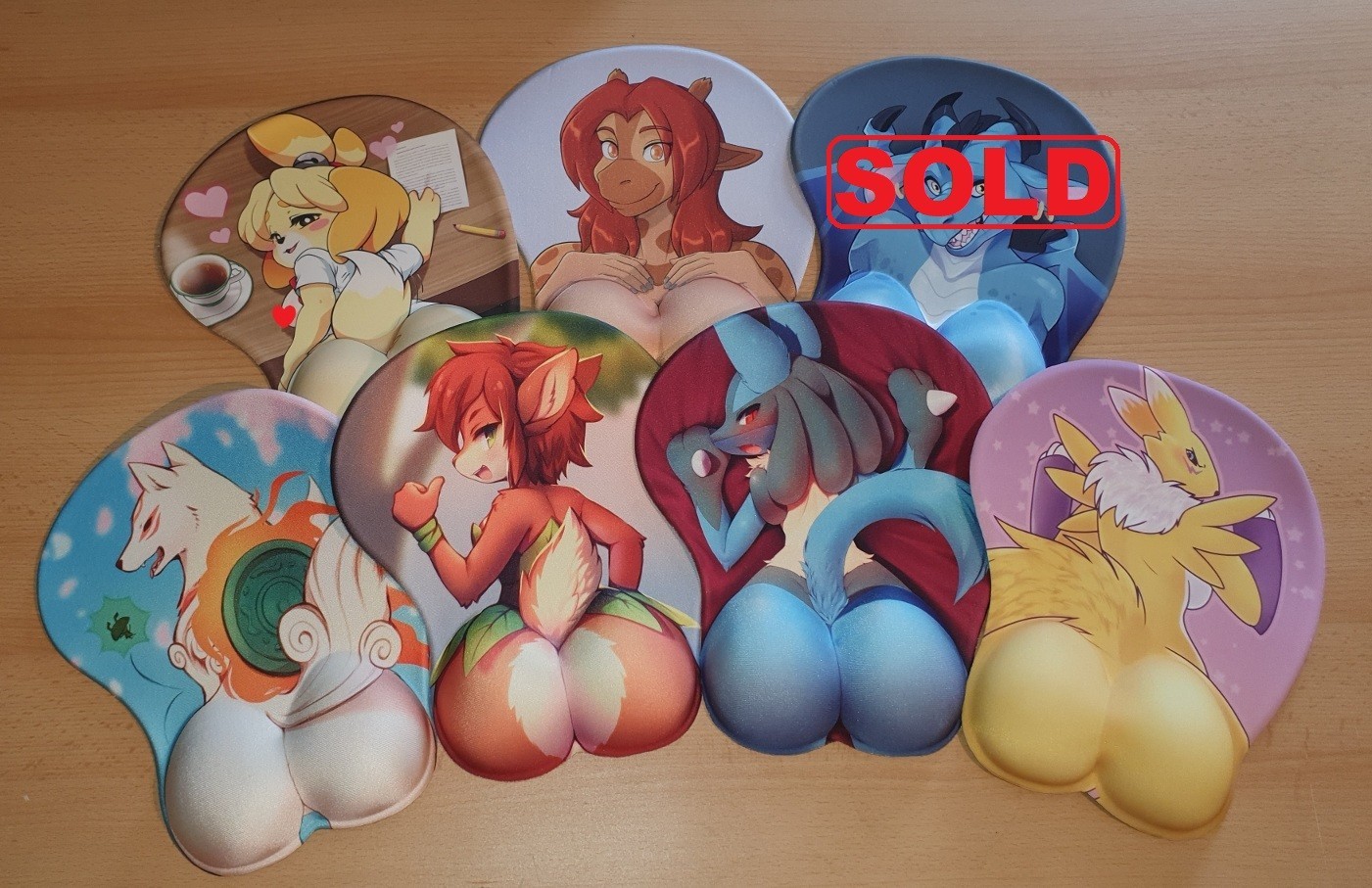 3D Mousepad Isabel Animal Crossing Giraffe Okami Spyro Lucario Renamon yiff furry
