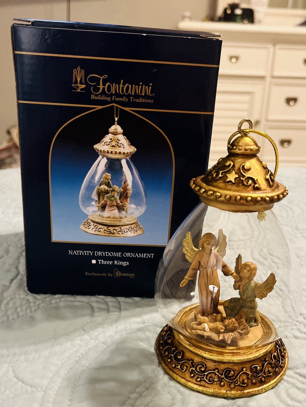 Fontanini Angels & Baby Jesus Nativity Drydome Ornament Exclusively By Romans