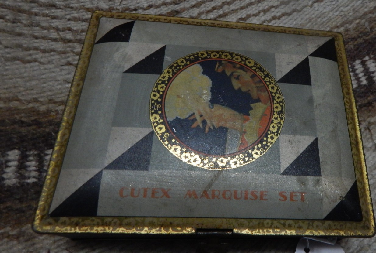 vintage tin box-Cutex Maarquise Set 6\