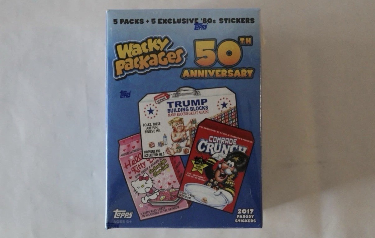 2017 WACKY PACKAGES 50th ANNIVERSARY SEALED BONUS BOX 5 PACKS 8 STICKERS PER PAC